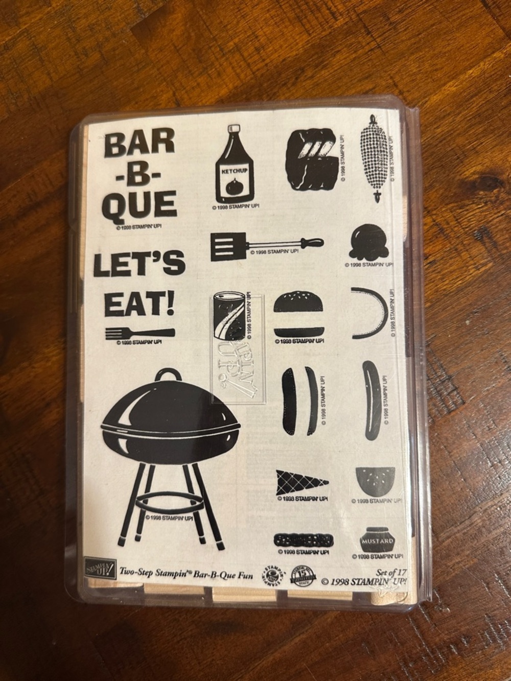 Stampin' Up! Bar-B-Que Fun Clear Rubber Stamp Set - Black and White